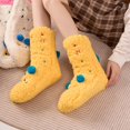 thumbnail image 1 of Yellow Stockings Ladies' Lamb Fleece Mid Calf Socks for Autumn and Winter Cute Floor Socks Extra Thick and Warm Lined for Home Use Thick Sleep Long Socks, 1 of 4