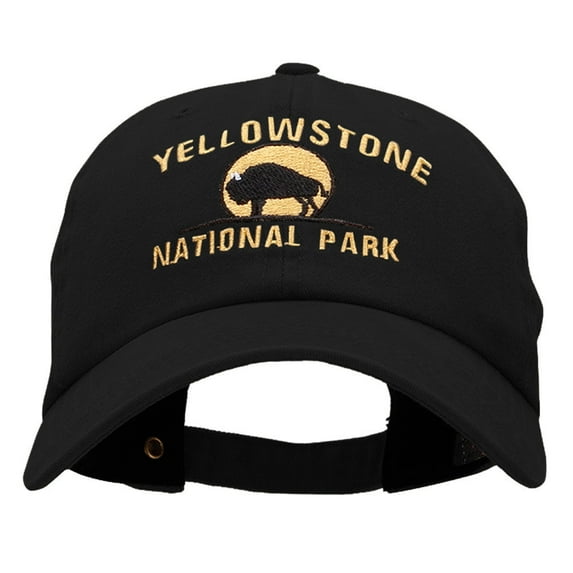 Yellow Stone Embroidered Unstructured Pigment Dyed Cotton Cap - Black OSFM