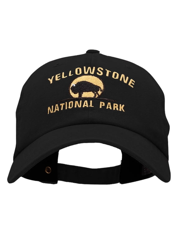 Yellow Stone Embroidered Unstructured Pigment Dyed Cotton Cap - Black OSFM