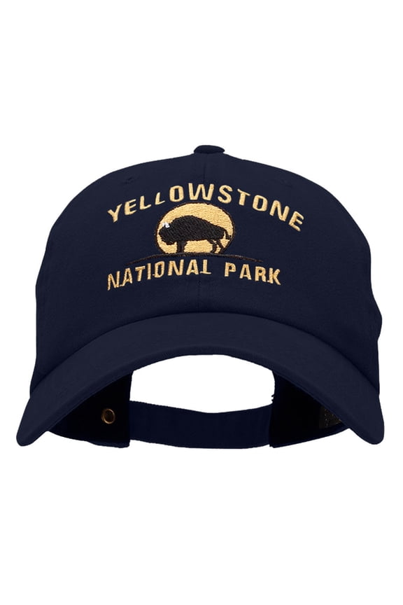 Yellow Stone Embroidered Unstructured Pigment Dyed Cotton Cap - Navy OSFM