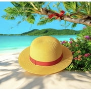 Yellow Straw Hats x2 Pair Large & Small - Cosplay Anime - for One Piece Luffy OP