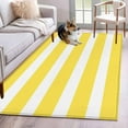 thumbnail image 1 of Yellow Striped Area Rug 4x6 Washable Rug Non Slip Modern Simple Monochrome Geometric White Large Area Rug Indoor Floor Carpet for Entryway Bedroom Kitchen Living Room Home Office Dining Room Nursery, 1 of 8