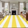 thumbnail image 1 of Yellow Striped Area Rug 6x9 FT, Non Slip Living Room Throw Carpet, Modern Simple Monochrome Geometric White Washable Soft Large Floor Carpet Non-Shedding Rug for Bedroom Dining Room Play Room, 1 of 9