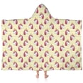 thumbnail image 1 of Yellow Striped Cartoon Unicorn Head Pattern Hooded Bath Towel，60"x35" for Ages 3 To 12 Kids, Quick Dry Lightweight Soft Microfiber Hood Beach Towel Cover Up for Kids, 1 of 7