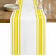 thumbnail image 1 of Yellow Striped Cotton Linen Rectangle Table Runners 13"x120", Stripes Farmhouse Modern Coffee Table Runner Dresser Scarves Luxury Table Runners for Wedding Party Banquet Dinner Decor, 1 of 8
