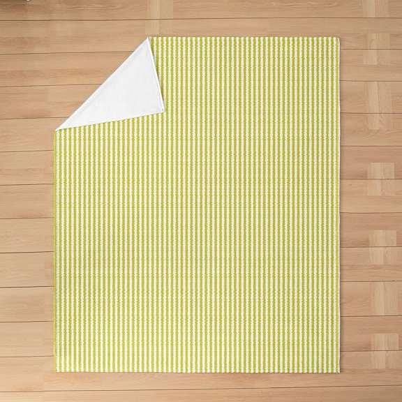Yellow Striped Fleece Blanket for Bed and Couch Soft Throw Blanket