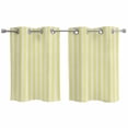 thumbnail image 1 of Yellow Striped Kitchen Curtains Small Short 39 Inch Length, Modern Simple Farmhouse Beige Vintage Grommet Top Bedroom Living Room Curtains, Light Filtering Cafe Curtain Drapes 2 Panels Set 55''x39'', 1 of 9