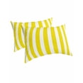 thumbnail image 1 of Yellow Striped Pillow Covers Standard Size 2 Pack, Modern Farmhouse Yellow White Stripes Soft Bed Throw Pillowcases Breathable Cooling Long Lumbar Body Pillow Sham Cover for Bed Sofa 20''x26'', 1 of 7
