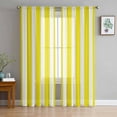 thumbnail image 1 of Yellow Striped Semi Sheer Curtains 72 Inch Length 2 Panels Set, Modern Farmhouse Yellow White Stripes Sheer Kitchen Curtain Privacy Voile Window Curtain for Living Room Bedroom Rod Pocket Drapes, 1 of 7