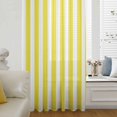 thumbnail image 1 of Yellow Striped Semi Sheer Curtains Drapes for Living Room, Bedroom, French Doors Window 96 Inches Long, Modern Farmhouse Yellow White Stripes Rod Pocket Chiffon Curtain Drapery Voile Draperies Panel, 1 of 6