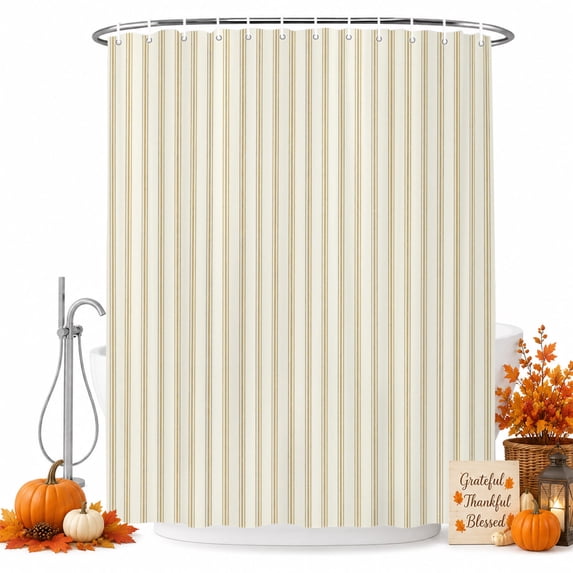 Yellow Striped Shower Curtain Set - 72" x 78" Washable Bathtub Curtain with 12 Hooks, Modern Boho Vertical Stripes Waterproof Fabric Stall Shower Curtains for Bathroom/Bathtub Décor