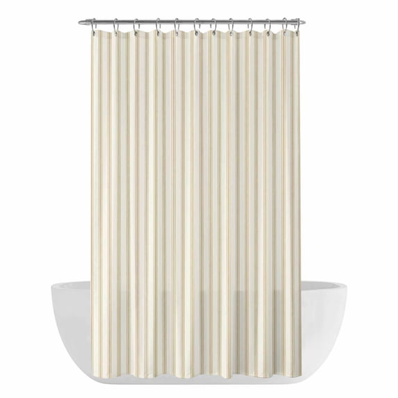 Yellow Striped Shower Curtain - Water Repellent Fabric Shower Curtains Washable, Modern Boho Vertical Stripes Decorative Polyester Cloth Bathroom Curtains Modern Bath Decor 36"x72"