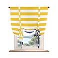 thumbnail image 1 of Yellow Striped Tie Up Curtains for Windows 54 Inch Length Balloon Curtains Kitchen Adjustable Balloon Window Shade Navy Blue Nautical Anchor Geometric Tie Up Valance Bathroom Curtain Window 42"x54", 1 of 6