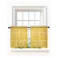 thumbnail image 1 of Yellow Striped Tier Curtains 24 Inch Length, Sheer Curtains for Bedroom Living Room Window Modern Geometric Abstract Retro Rod Pocket Drapes Kitchen Curtains Small Half Window 27.5"x24" 2 Panels, 1 of 6