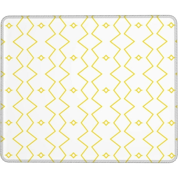 Yellow Stripes Abstract Water Resistant AntiSlip Gaming Mouse Pad Geometric Lines Art Painting Ideal for Laptops, Office Working Compact and Stylish (7.9"x9.5")