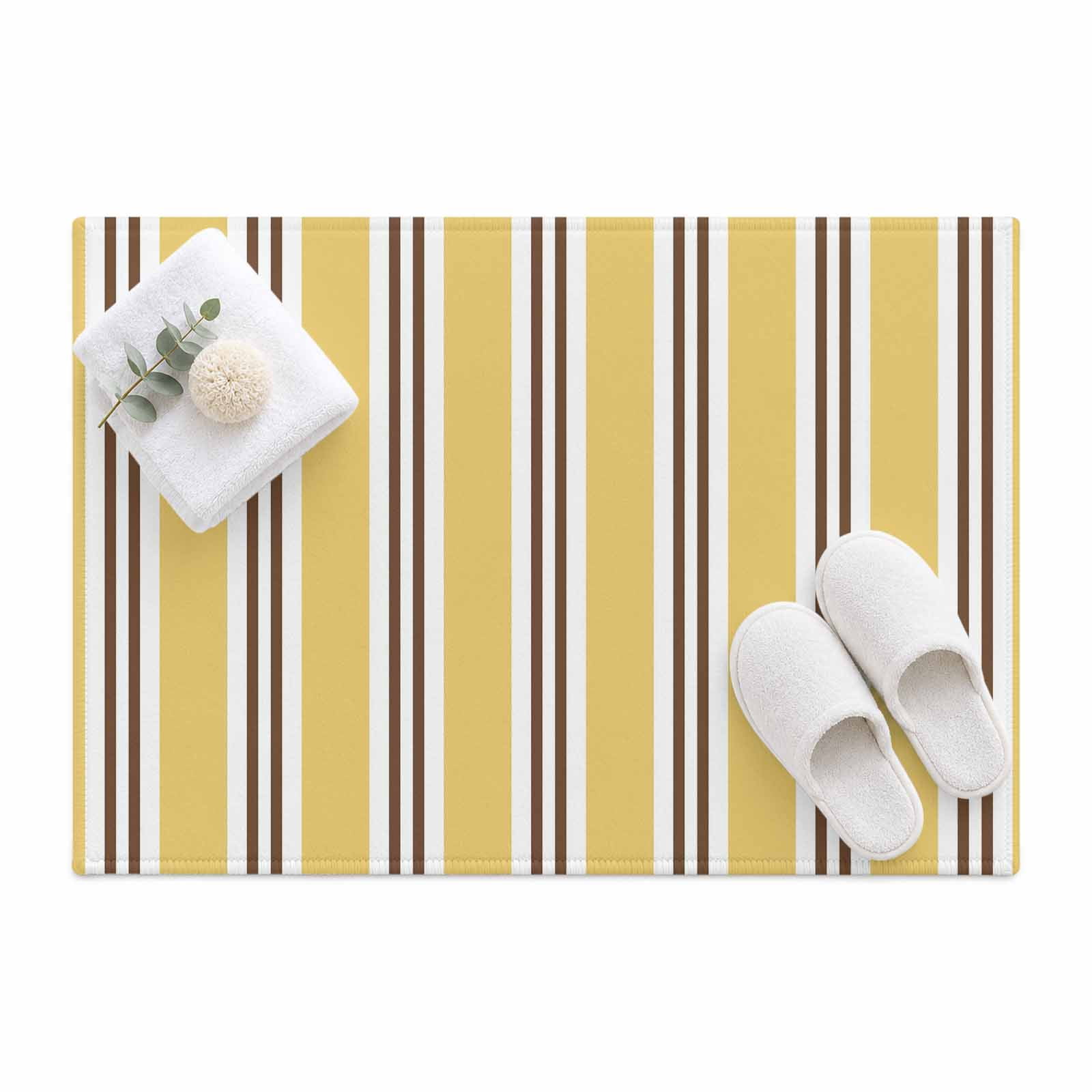 Yellow Stripes Area Rug 2'x3', Black White Honey Yellow Lines ...