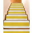thumbnail image 1 of Yellow Stripes Stair Treads Non Slip for Steps 4 Pcs Reusable Adhesive Stair Runner Mats for Dogs Elders Carpet Treads Rugs for Staircase 8x30 In, 1 of 7