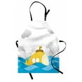 thumbnail image 1 of Yellow Submarine Apron Submarine over the Wavy Sea and the Clouds in the Sky Image Print, Unisex Kitchen Bib Apron with Adjustable Neck for Cooking Baking Gardening, Mustard and Blue, by Ambesonne, 1 of 3