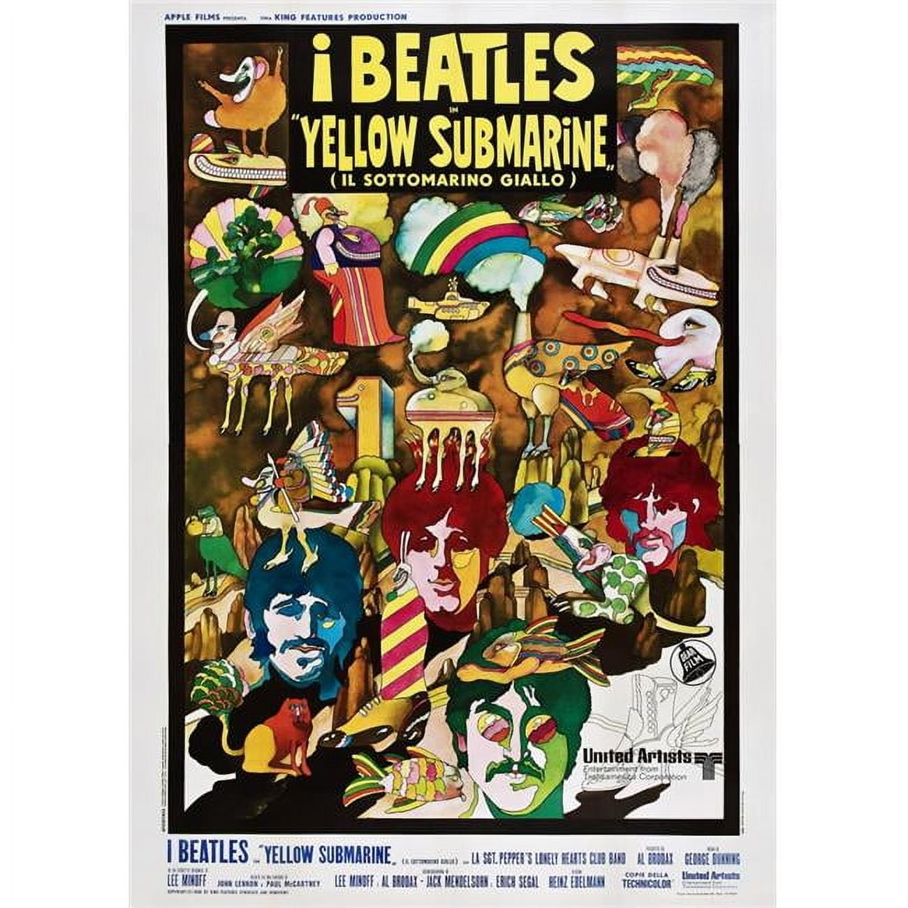 Yellow Submarine - The Beatles Aka Il Sottomarino Giallo - I Beatles Italian Poster Bottom From Left - Ringo Starr Paul Mccartney John Lennon George Harrison 1968 Movie Poster