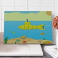 thumbnail image 1 of Yellow Submarine Cutting Board, Cartoon Under Sea Adventure Jellyfish Treasure Chest Seagull Fish, Decorative Tempered Glass Cutting and Serving Board, Large Size, Blue Yellow Beige, by Ambesonne, 1 of 1