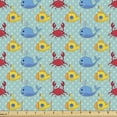 thumbnail image 1 of Ambesonne Yellow Submarine Fabric by the Yard Upholstery, Whales Crabs, 3 Yards, Aqua and Mustard, 1 of 4