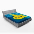 thumbnail image 1 of Yellow Submarine Fitted Sheet Illustration of a Submarine Bubbles Under the Sea Print, Soft Decorative Fabric Bedding, Mustard and Petrol Blue, by Ambesonne, 1 of 2