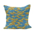 thumbnail image 1 of Yellow Submarine Fluffy Throw Pillow Cushion Cover, Pop Art Style Retro Underwater Theme Classical Submarine Design Print, Decorative Square Pillow Case, 28" x 28", Yellow and Blue, by Ambesonne, 1 of 5