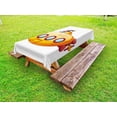 thumbnail image 1 of Yellow Submarine Outdoor Tablecloth, Sea Theme Design in Cartoon Style Illustration of a Submarine Print, Decorative Washable Fabric Picnic Table Cloth, 58 X 84 Inches,Orange and Yellow, by Ambesonne, 1 of 2