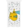 thumbnail image 1 of Yellow Submarine Stall Shower Curtain, Ocean Nautical Adventure Underwater Bubbles Porthole Cartoon Kids, Fabric Bathroom Set with Hooks, 36W X 72L Inches Long, White Yellow Blue, by Ambesonne, 1 of 1