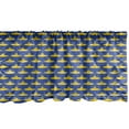 thumbnail image 1 of Ambesonne Submarine Valance Pack of 2, Pictogram Pattern Ocean, 54"X12", Mustard and Persian Blue, 1 of 2