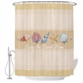 thumbnail image 1 of Yellow Summer Coastal Shower Curtain, Waterproof Shower Curtains for Bathroom, Modern Ocean Waves Starfish Shell Washable Fabric Bathtub Curtain Set Bath Decor with 12 Hooks 72"x78", 1 of 8
