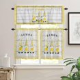 thumbnail image 1 of Yellow Summer Lemon Dwarfs Farmhouse Wood Grain 3 PCS Kitchen Curtain Valance and Tiers Set, Rod Pocket Small Half Tier Valances Window Curtains Panel, 55"x24" (Set of 2 Tiers & Valance), 1 of 1