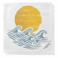 thumbnail image 1 of Yellow Sun Rise Cloth Napkins, Ocean Waves Coastal Abstract Art Washable and Reusable Dinner Napkins Set of 2, Table Napkin for Kitchen Party Birthday Wedding Hotel Housewarming 20"x20", 1 of 9