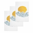 thumbnail image 1 of Yellow Sun Rise Kitchen Dish Towels for Drying Dishes Set of 3, Ocean Waves Coastal Abstract Art Waffle Weave Microfiber Hand Tea Bathroom Towels Quick Dry & Absorbent Towel 15.7x23.6, 1 of 7