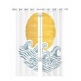 thumbnail image 1 of Yellow Sun Rise Sheer Curtains 84 Inch Length 2 Panels Set for Living Room/Bedroom, Ocean Waves Coastal Abstract Art Kitchen Curtains Grommet Semi-Sheer Curtains Drapes Window Treatments 42"x84"x2, 1 of 7