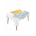 thumbnail image 1 of Yellow Sun Rise Table Cloth, Waterproof Tablecloth for Rectangle Tables, Ocean Waves Coastal Abstract Art Reusable Washable Fabric Table Cover for Restaurant Kitchen Dining Tables 52"x70", 1 of 9