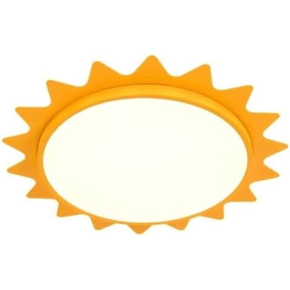 Yellow Sun Shaped LED Close to Ceiling Light, 3 Selectable Light Colors, Modern Overhead Lamp for Childrens Room, Playroom, Dining Room$$Tools & Hardware Other