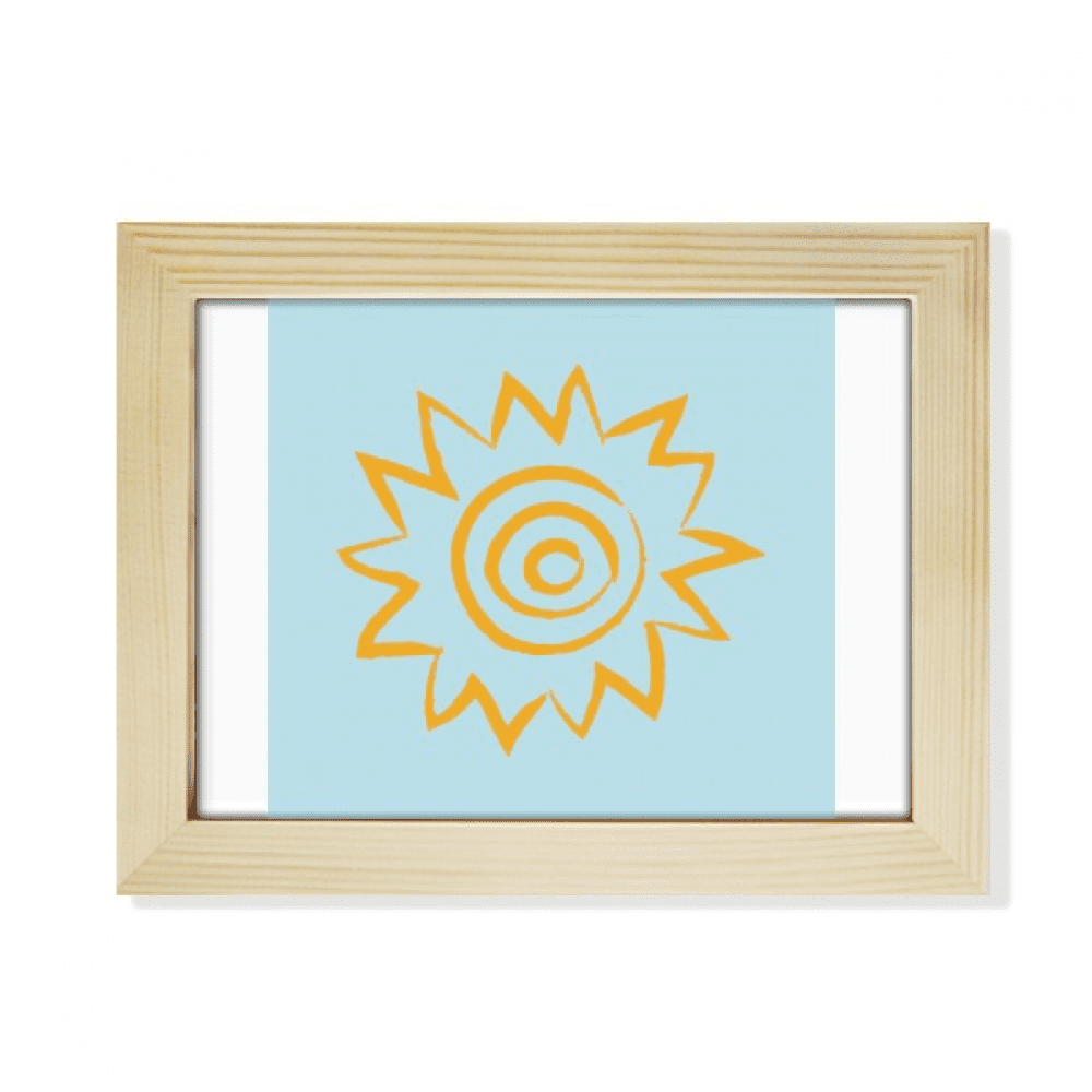 スフレページ Yellow Sun Sunshine Hand Painting Desktop Photo Frame