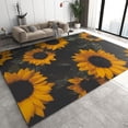 thumbnail image 1 of Yellow Sunflower Area Rug, Watercolor Floral Texture Farmhouse Rugs, with Anti-Slip Backing Washable Indoor Carpet for Living Room Entryway Bedroom Dormitory-2x3ft, 1 of 7