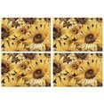 thumbnail image 1 of Yellow Sunflower Art Pattern Summer Placemats Table Placemats Set Of 4-Linen Kitchen Washable Placemats Table Mats 11.8"x17.7" Non-Slip Heat Resistant, 1 of 6