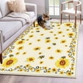 thumbnail image 1 of Yellow Sunflower Bees Area Rug 4x6 Washable Rug Non Slip Spring Summer Farmhouse Floral Large Area Rug Indoor Floor Carpet for Entryway Bedroom Kitchen Living Room Home Office Dining Room Nursery, 1 of 7