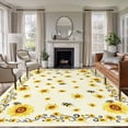 thumbnail image 1 of Yellow Sunflower Bees Area Rug 8x10 Washable Rug Non Slip Spring Summer Farmhouse Floral Large Area Rug Soft Stainresistant Indoor Floor Carpet for Living Room Bedroom Home Office Dining Room Nursery, 1 of 7