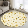 thumbnail image 1 of Yellow Sunflower Bees Round Rug 4ft Washable Circle Entryway Rugs Non Slip Spring Summer Farmhouse Floral Area Rug Indoor Floor Carpet for Bedroom Kitchen Living Room Home Office Dining Room Nursery, 1 of 7