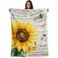 thumbnail image 1 of Yellow Sunflower Blanket Soft Cozy Warm Throw Blanket for Couch, Plush Fuzzy Flannel Fleece Blankets for Sofa, Elegant Pastoral Floral Wooden Bed Blankets Lightweight Gifts for Women, 50"x60", 1 of 9