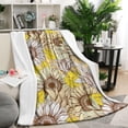thumbnail image 1 of Yellow Sunflower Bud Leaf Pattern Blanket,Comfortable Soft Lamb Wool Throw Blanket,All Season,Warm Lightweight Blankets for Sofa Bed Couch Living Room Chair,50"x60", 1 of 4