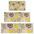 thumbnail image 1 of Yellow Sunflower Bud Leaf Pattern Kitchen Rugs Sets Of 3,Kitchen Runner Rugs Non Skid Washable,Decorative Kitchen Floor Mats for Kitchen,Sink,Laundry,17"x30"+ 17"x47" + 17"x59", 1 of 6