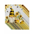 thumbnail image 1 of Yellow Sunflower Cloth Napkins Set of 8 Reusable Dinner Napkins, Spring Summer Bee Gnomes Grey Plaid Cocktail Napkin Washable Table Napkins for Wedding/Holiday Party/Baby Shower 20"x20", 1 of 7