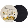 thumbnail image 1 of Yellow Sunflower Coasters Set of 2, Absorbent Coasters for Drinks, Gnomes Elegant Pastoral Vintage Art Rustic Coaster for Desk Coffee Table Protection, Home Decor House Warming Gifts 4", 1 of 8