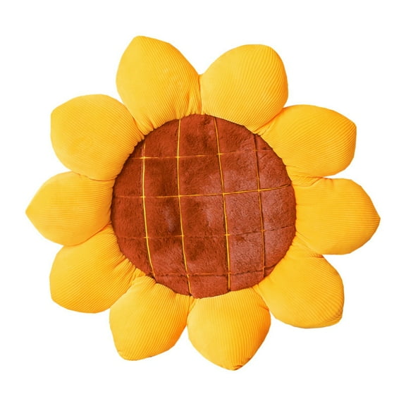 Yellow Sunflower Cushion Mat Home Decor Reversible Floor Pillow Seating Cushion Soft Velvet Stuffed Throw Pillows