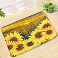 thumbnail image 1 of Yellow Sunflower Flower Butterfly Black And White Striped Background Bath Mats 3Pcs Set Door Mat Floor Mat Bathroom Rug Carpet, 1 of 5